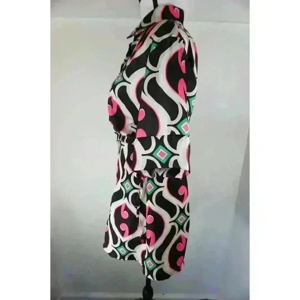New Collection Italy Satin Button Down Crop Top & Short Set, Size M/L - Picture 5 of 12